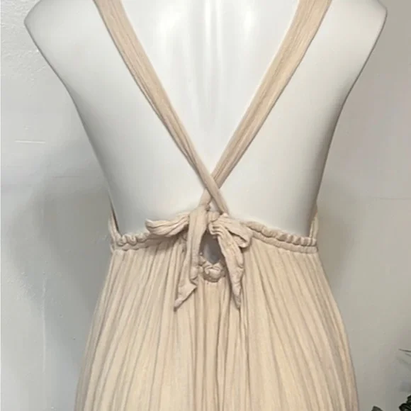 EUC- Free People Size -L Cream Maxi Dress - Picture 7 of 9
